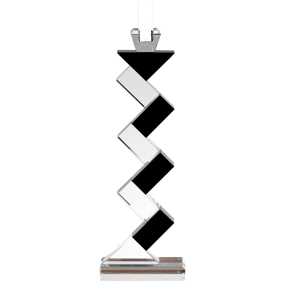 Black Crystal Geometric Tabletop Pillar Candle Holders HomeRoots