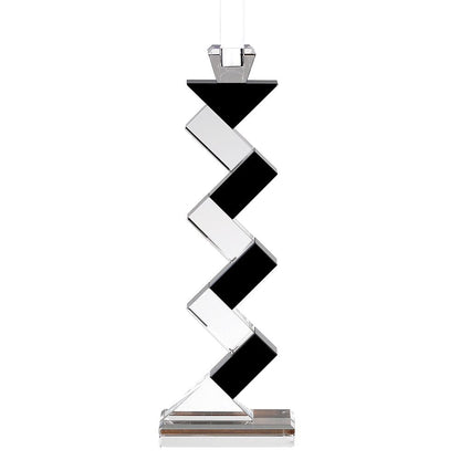 Black Crystal Geometric Tabletop Pillar Candle Holders HomeRoots