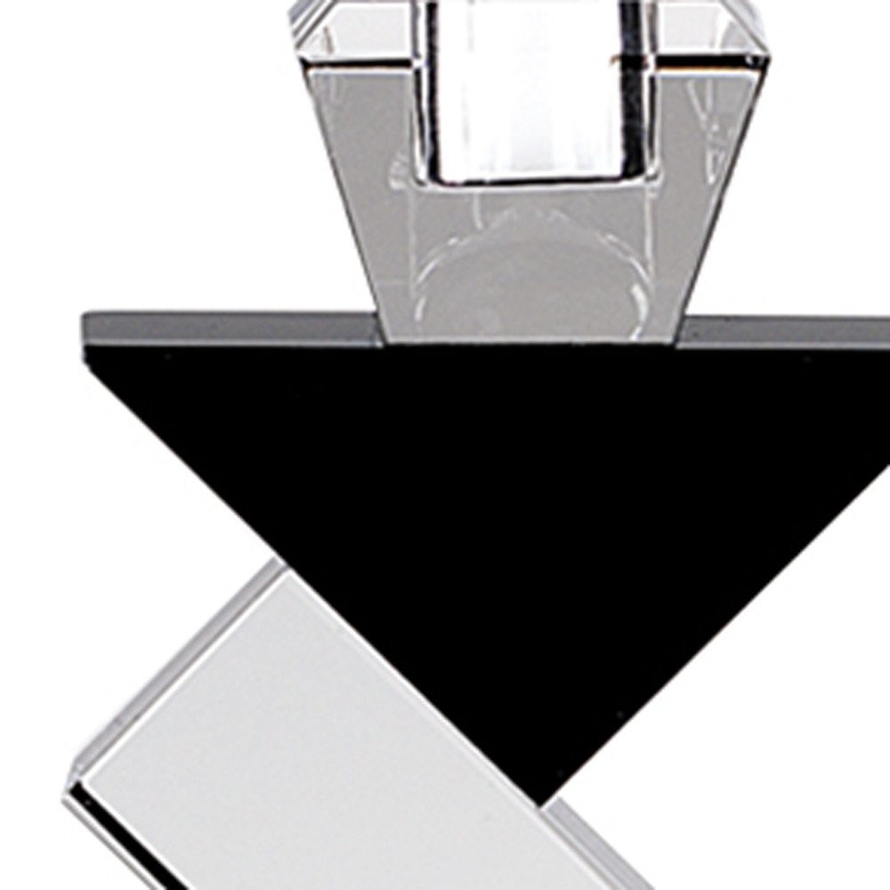 Black Crystal Geometric Tabletop Pillar Candle Holders HomeRoots