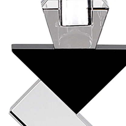 Black Crystal Geometric Tabletop Pillar Candle Holders HomeRoots