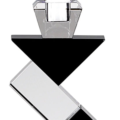 Black Crystal Geometric Tabletop Pillar Candle Holders HomeRoots