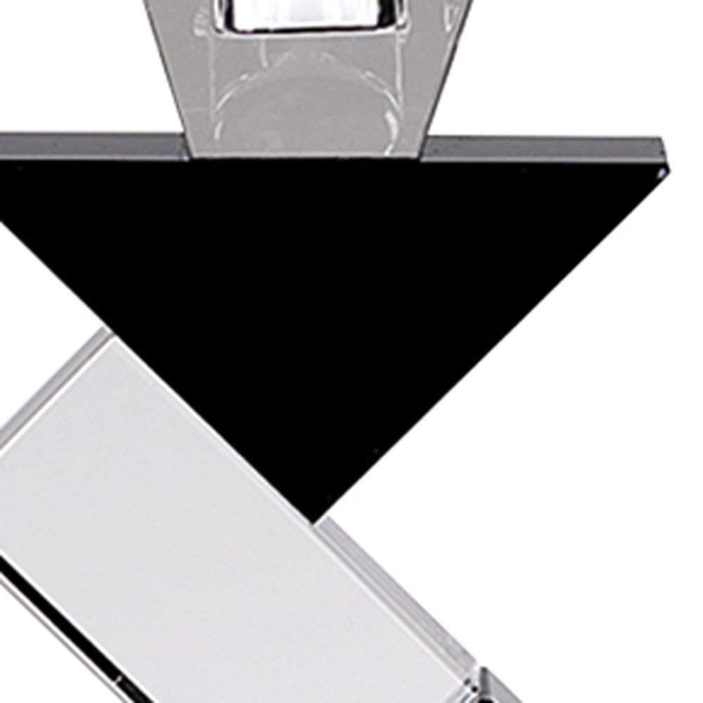 Black Crystal Geometric Tabletop Pillar Candle Holders HomeRoots