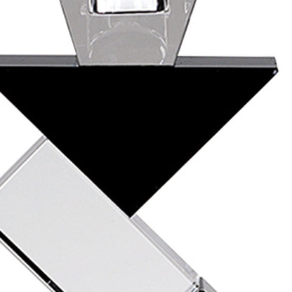 Black Crystal Geometric Tabletop Pillar Candle Holders HomeRoots