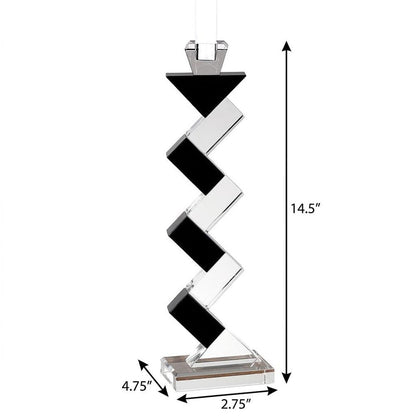 Black Crystal Geometric Tabletop Pillar Candle Holders HomeRoots