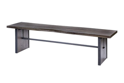Rectangular Indian Mango Woodbrown Tone Finish W Metal Cladding On The Base Dining Bench HomeRoots