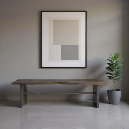 Rectangular Indian Mango Woodbrown Tone Finish W Metal Cladding On The Base Dining Bench HomeRoots