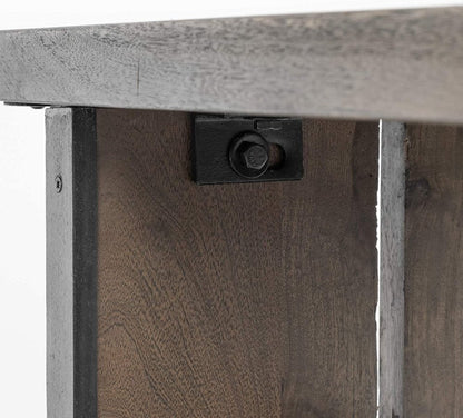Rectangular Indian Mango Woodbrown Tone Finish W Metal Cladding On The Base Dining Bench HomeRoots