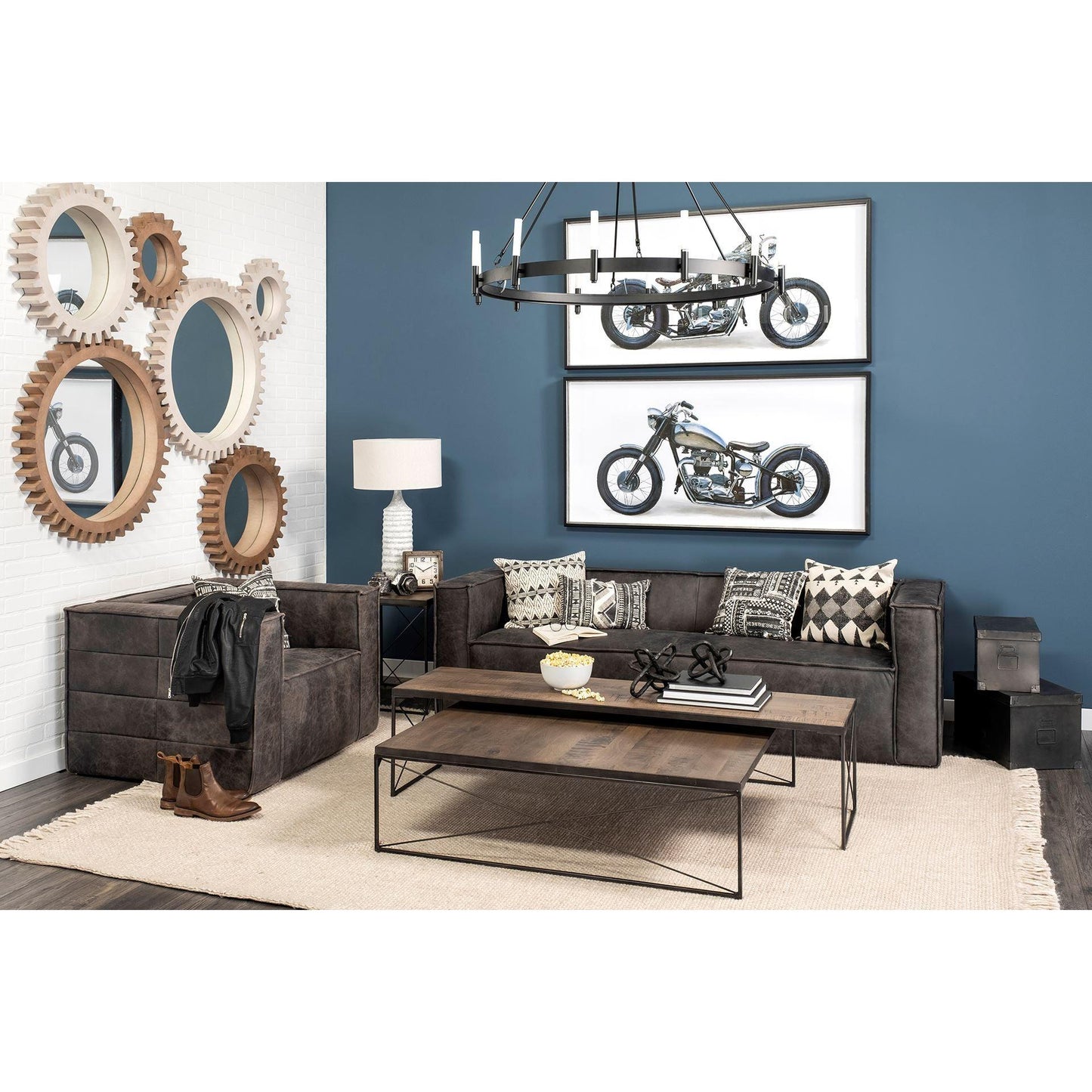 Rectangular Mango Woodmedium Brown Top And Black Iron Base Accent Bench - FurniFindUSA