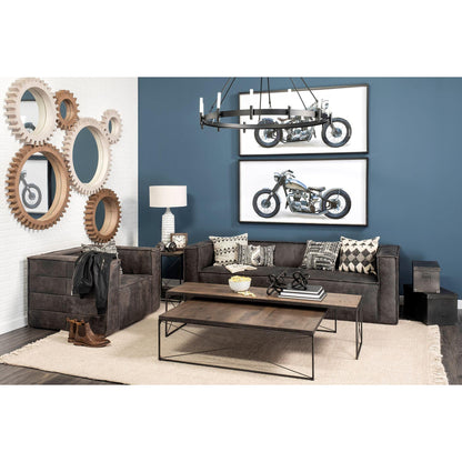 Rectangular Mango Woodmedium Brown Top And Black Iron Base Accent Bench - FurniFindUSA