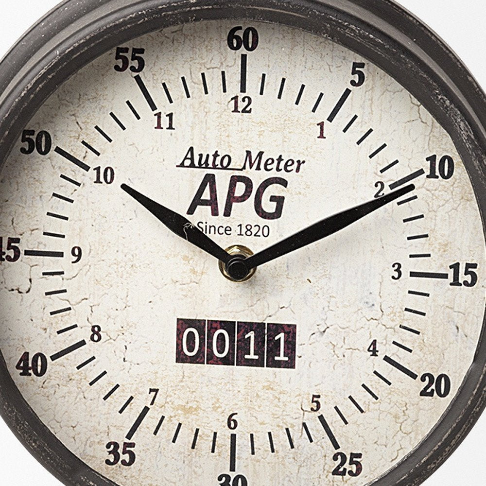 16" Black Metal Table Clock HomeRoots