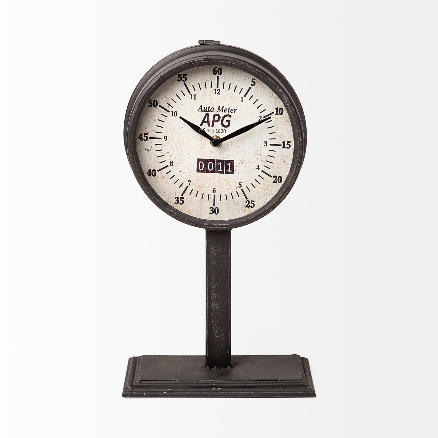 Rectangular Table Clock With Automobile Speedometer Style