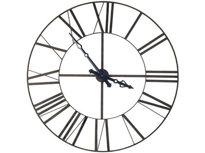 50" Circle Black Metal Skeleton Wall Clock HomeRoots