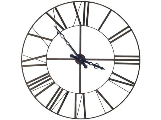 50" Circle Black Metal Skeleton Wall Clock HomeRoots