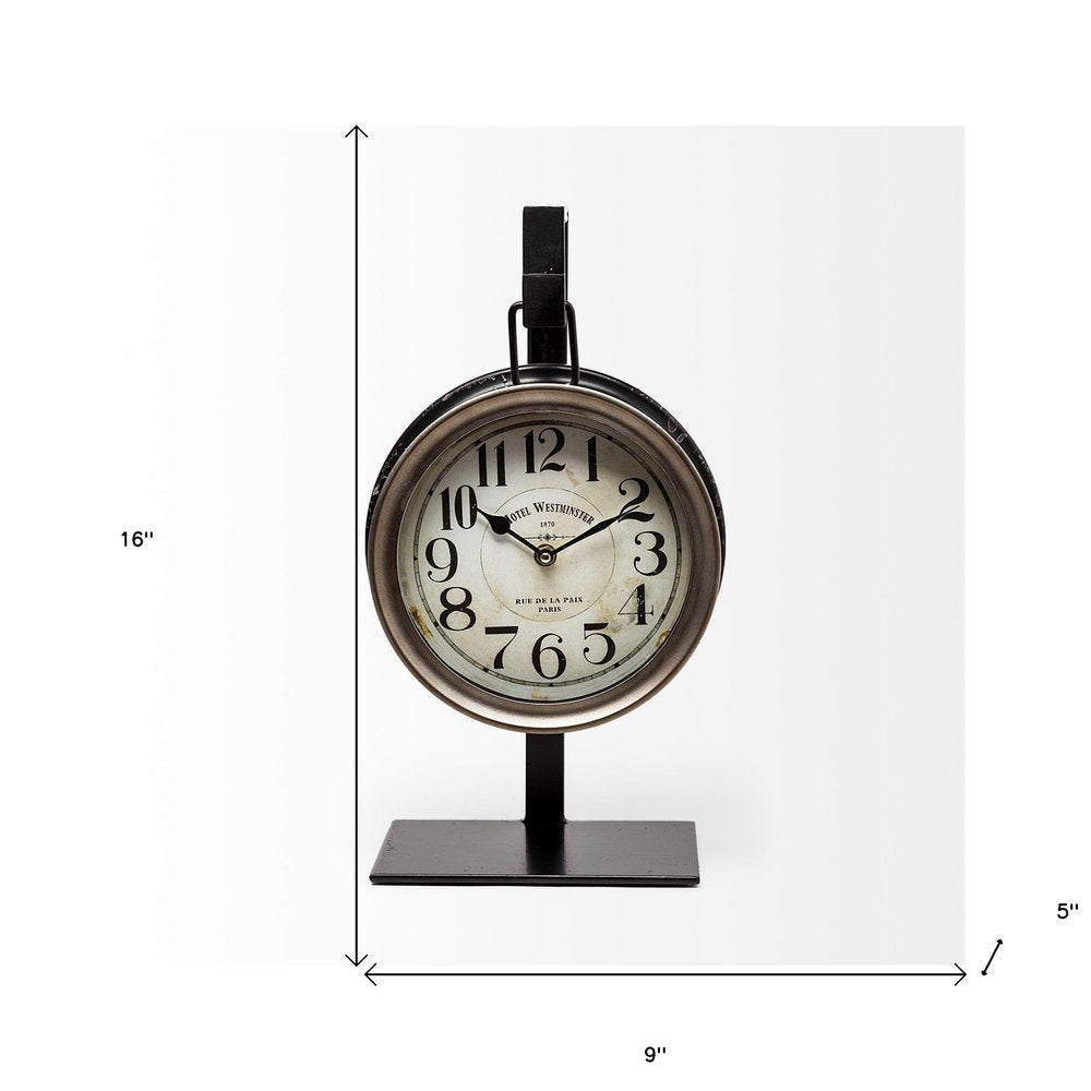 Metallic Brown Metal Hanging Desk Table Clock HomeRoots