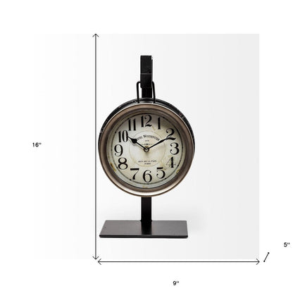 Metallic Brown Metal Hanging Desk Table Clock HomeRoots