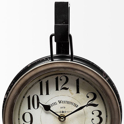 Metallic Brown Metal Hanging Desk Table Clock HomeRoots