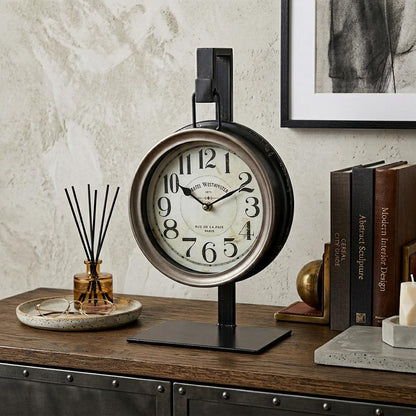 Metallic Brown Metal Hanging Desk Table Clock HomeRoots