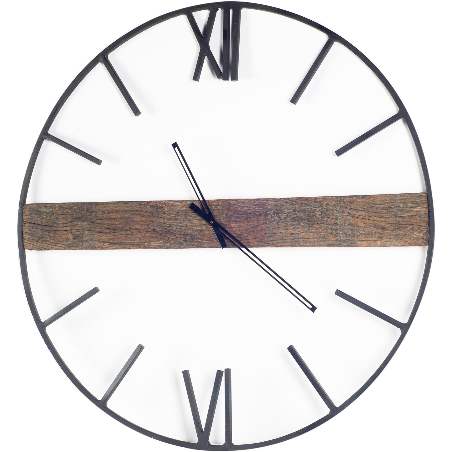 2" Circle Black Metal Skeleton Wall Clock HomeRoots