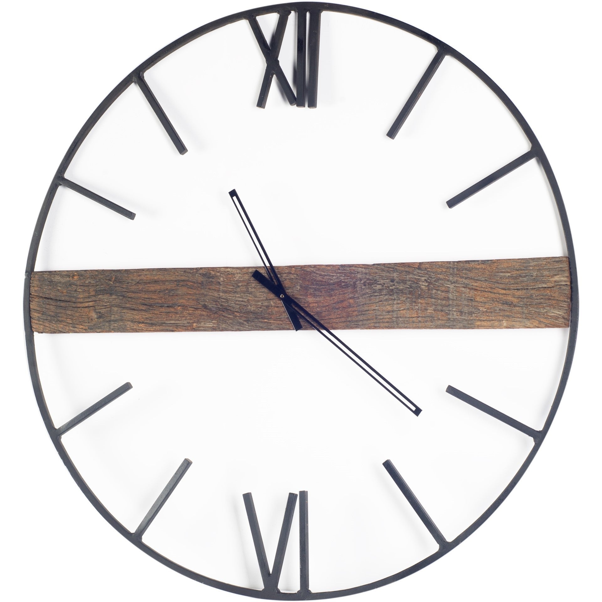 2" Circle Black Metal Skeleton Wall Clock HomeRoots