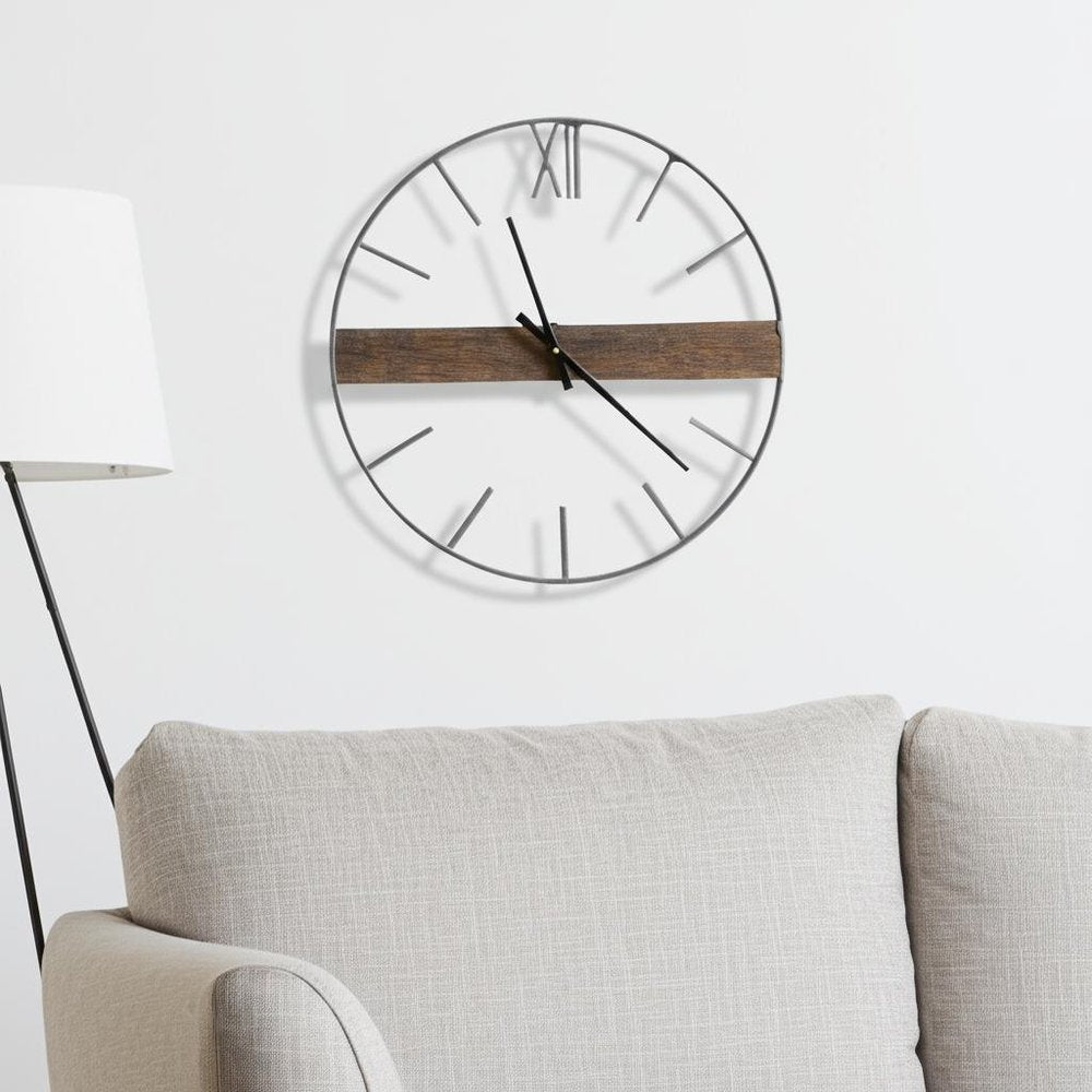 2" Circle Black Metal Skeleton Wall Clock — view 7