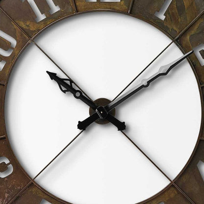 57" Round Industrial Brown Wall Clock HomeRoots