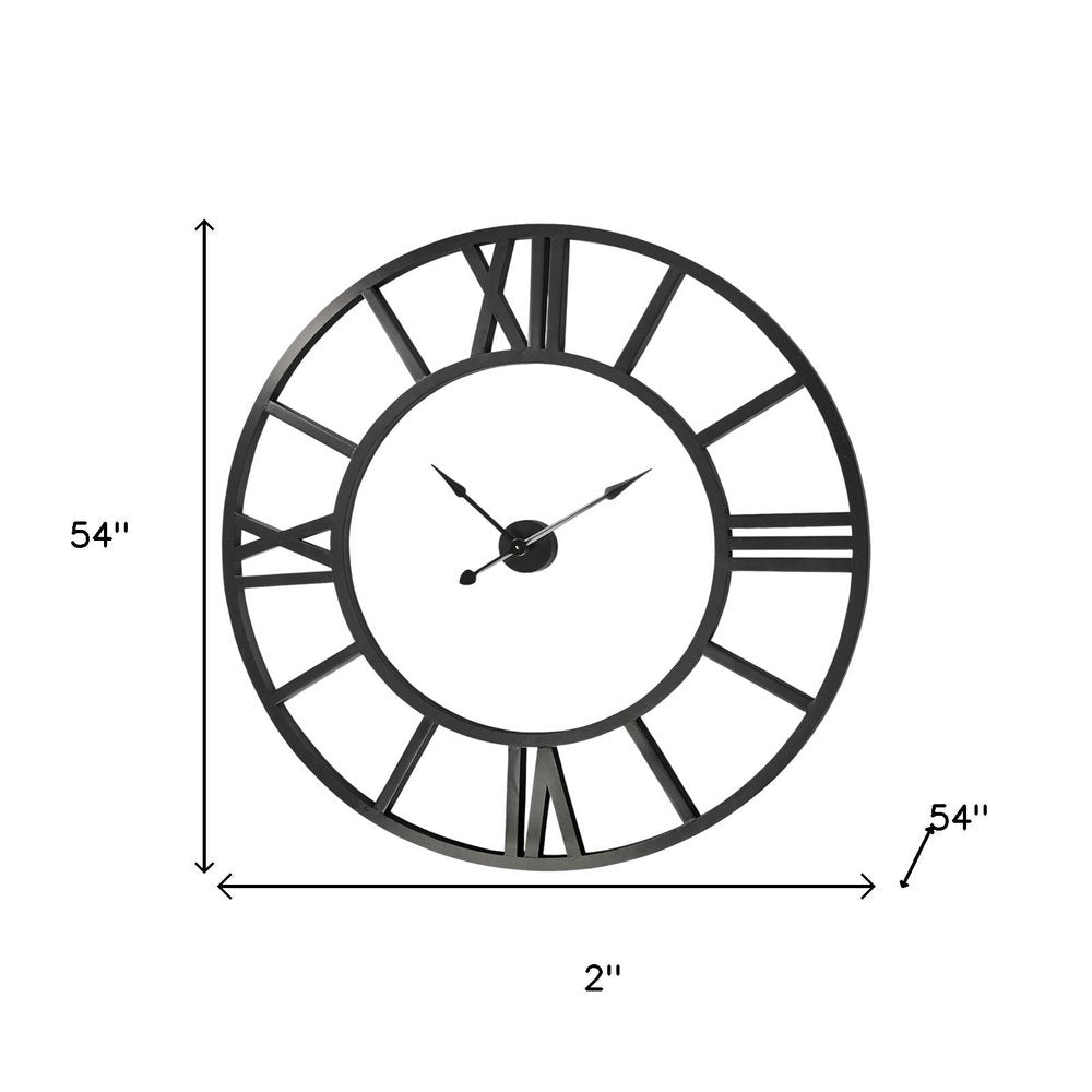 54" Round Xl Industrial Style Wall Clock With Open Face Desing HomeRoots