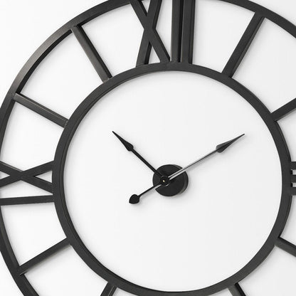 54" Round Xl Industrial Style Wall Clock With Open Face Desing HomeRoots