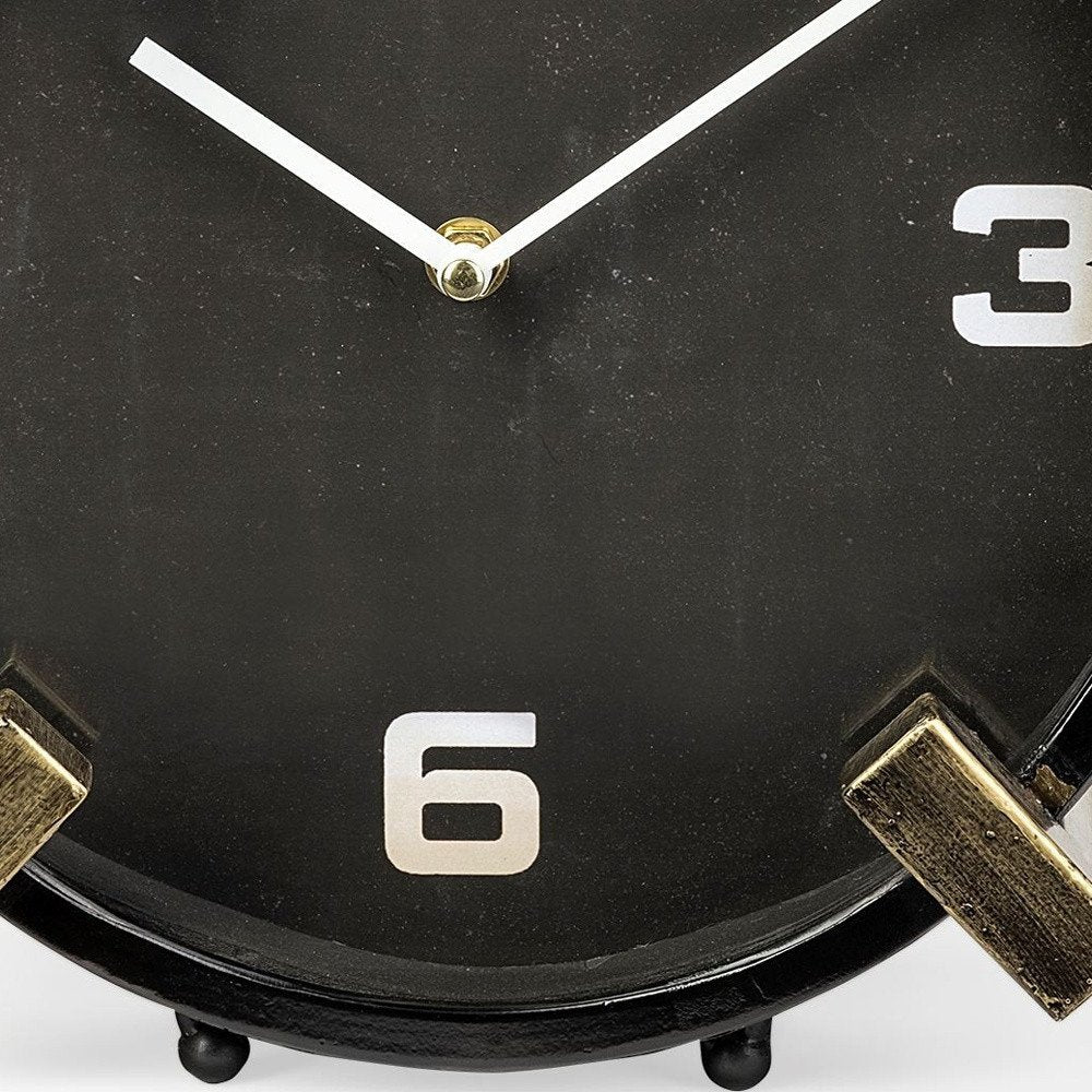 10" Black Stainless Steel Table Clock — view 3