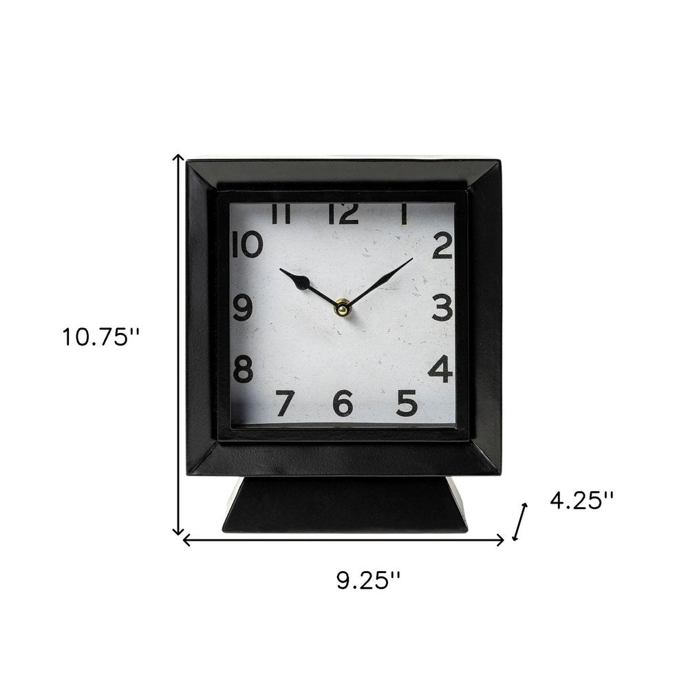 11" Black Fabric Table Clock HomeRoots