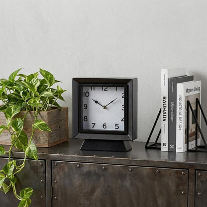 11" Black Fabric Table Clock HomeRoots