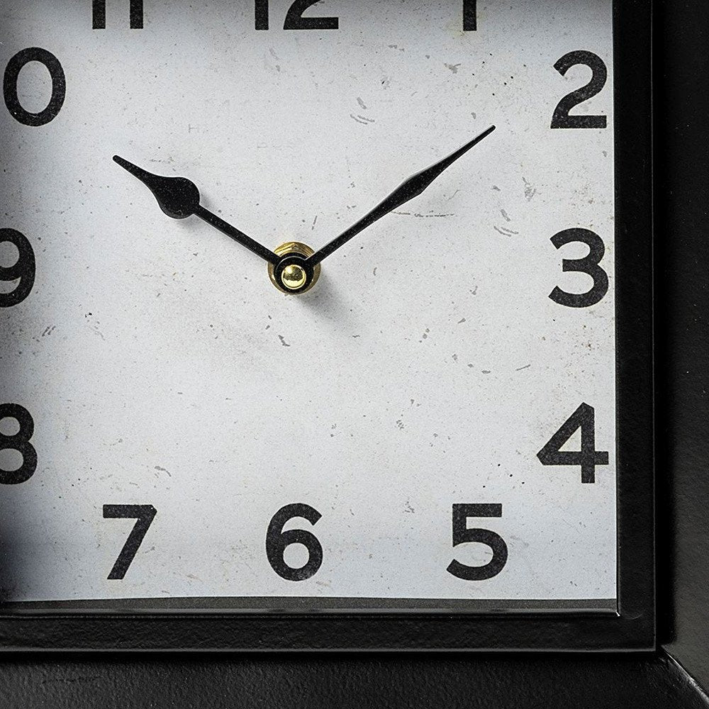 11" Black Fabric Table Clock HomeRoots