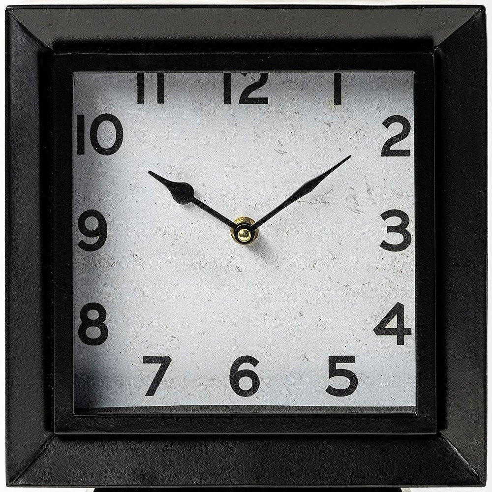 11" Black Fabric Table Clock HomeRoots
