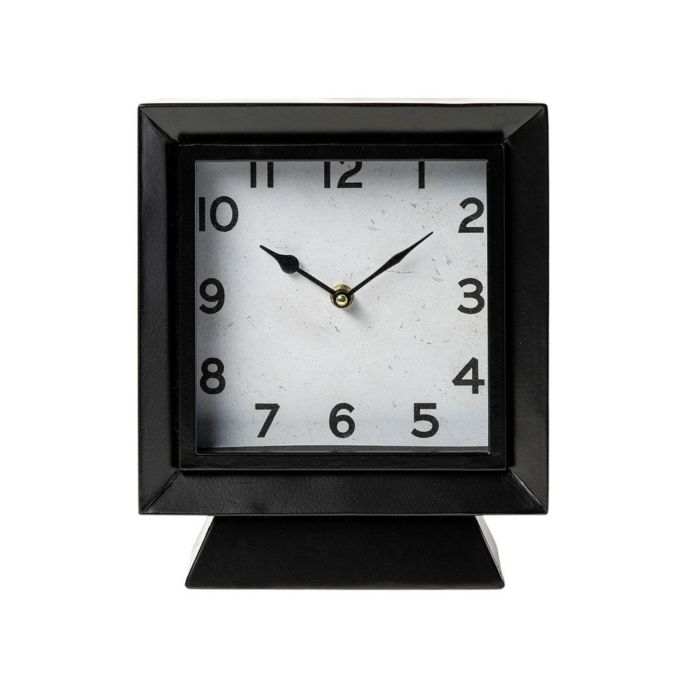 11" Black Fabric Table Clock HomeRoots