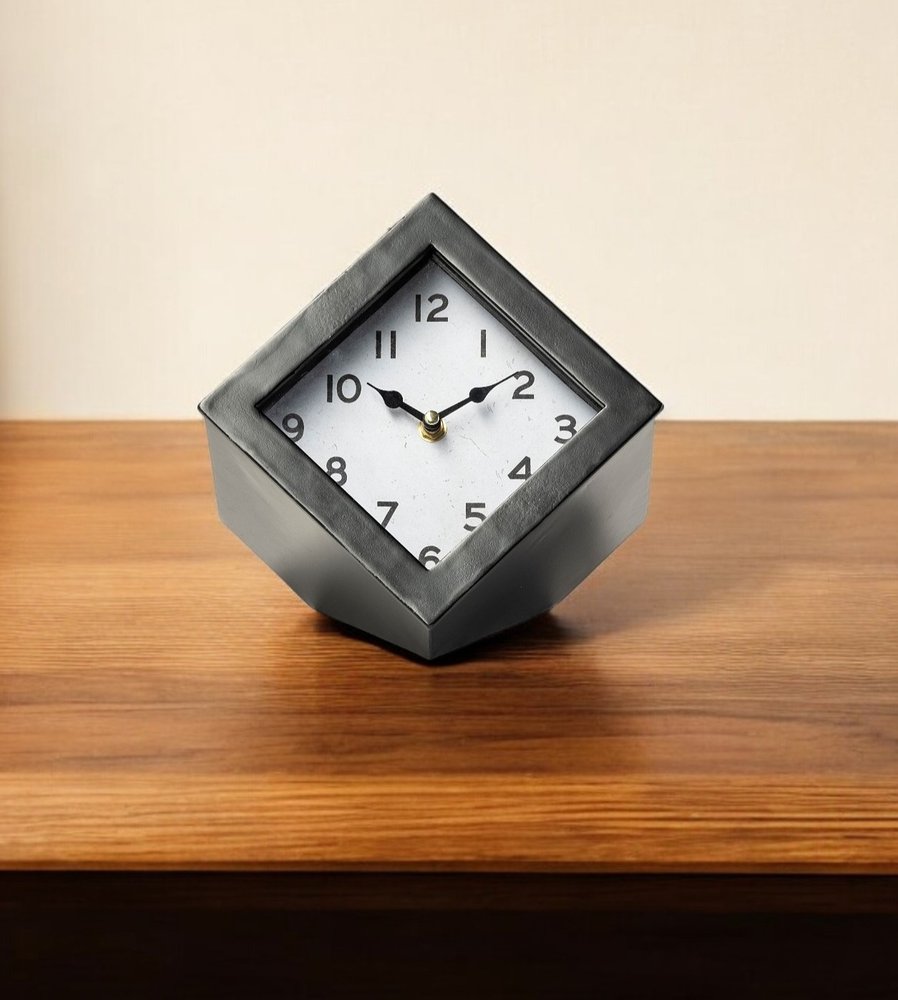 8" Black Ceramic Table Clock HomeRoots