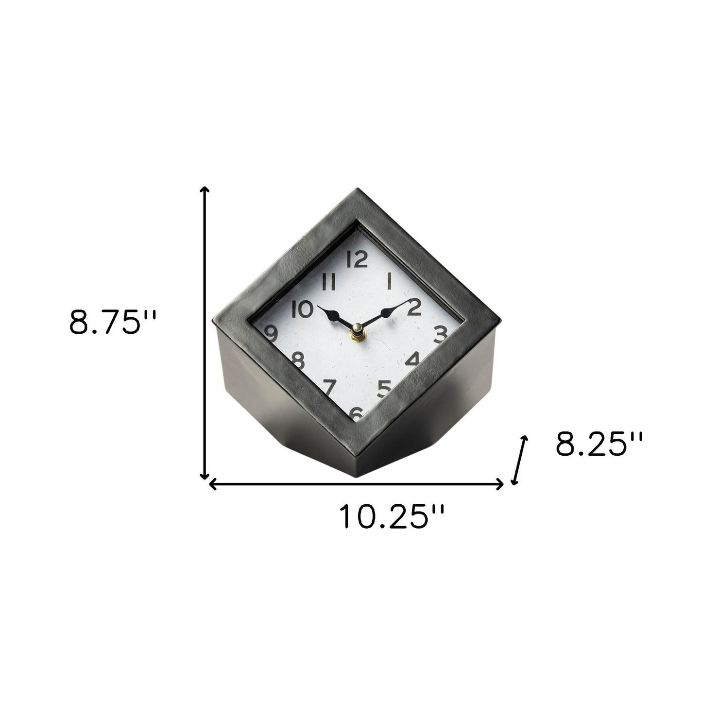 8" Black Ceramic Table Clock