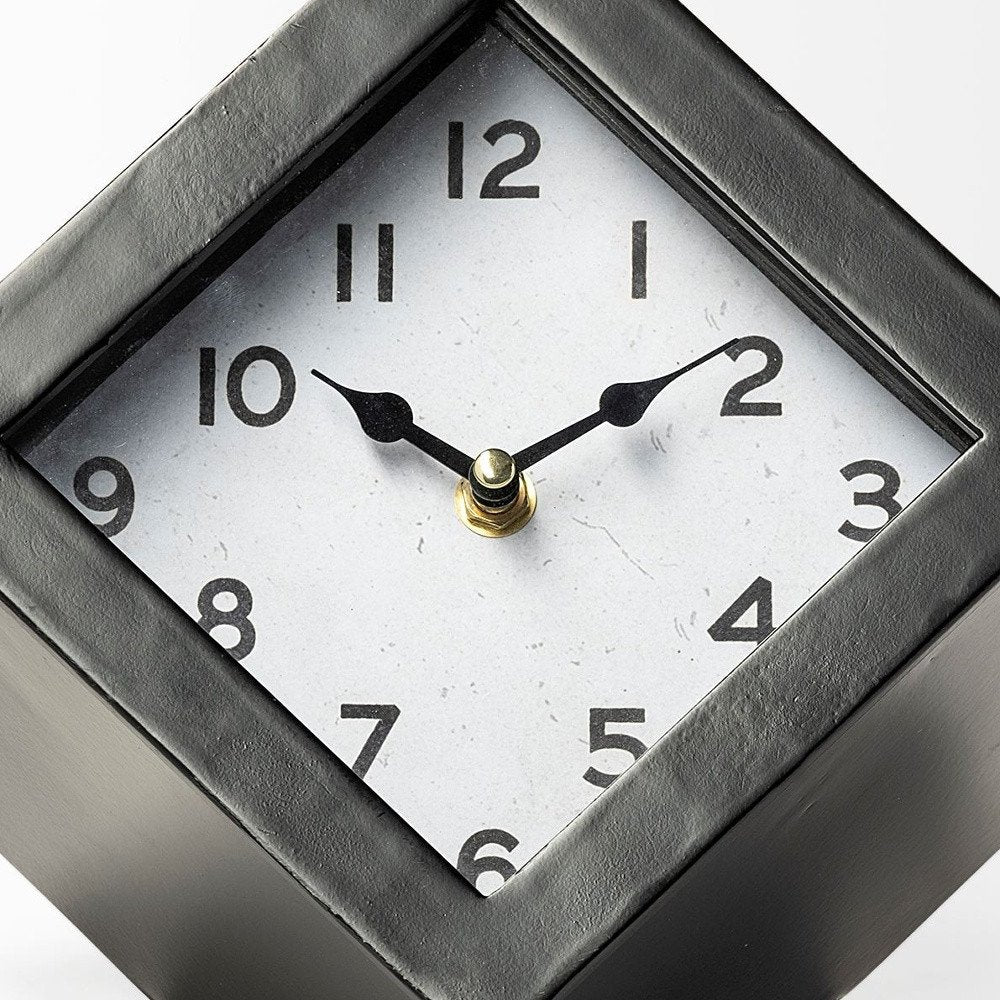 8" Black Ceramic Table Clock HomeRoots