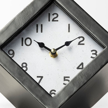 8" Black Ceramic Table Clock HomeRoots