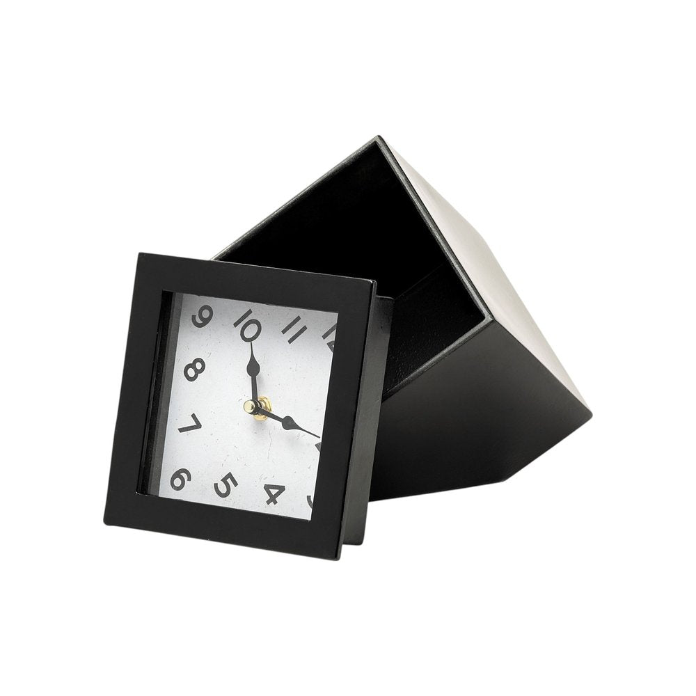 8" Black Ceramic Table Clock HomeRoots