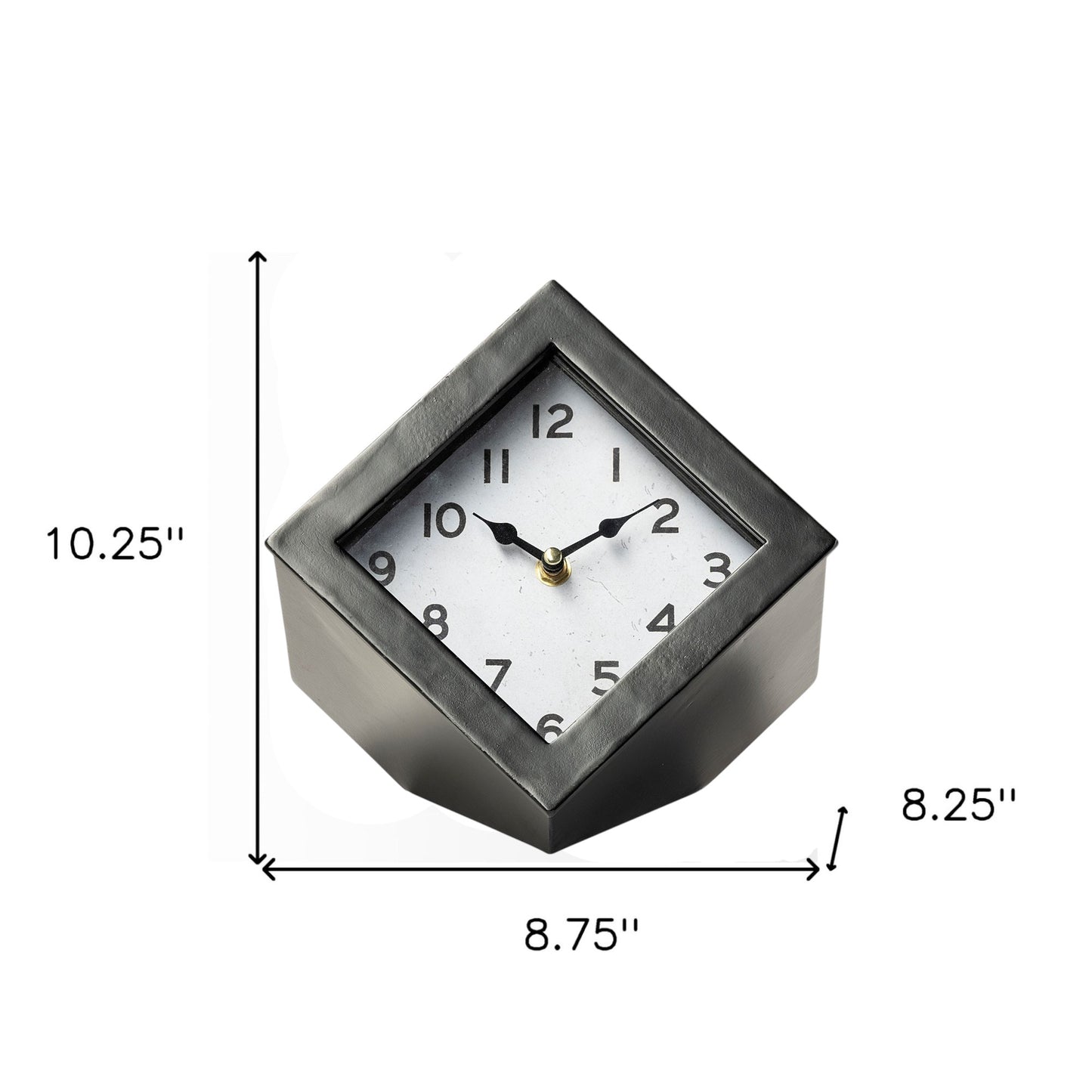 8" Black Ceramic Table Clock