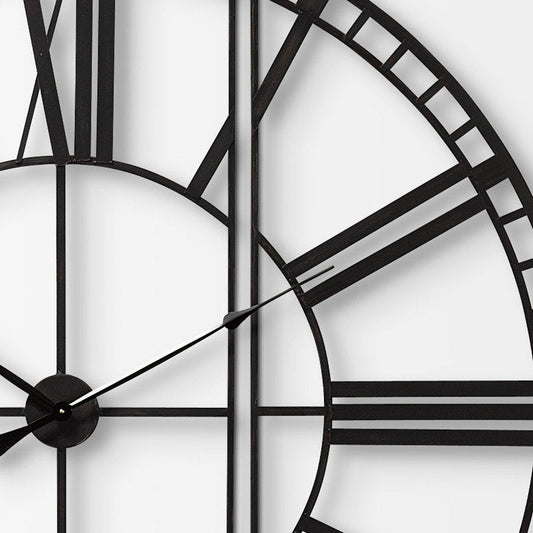 60" Round and Square Industrial Style Wall Clock HomeRoots