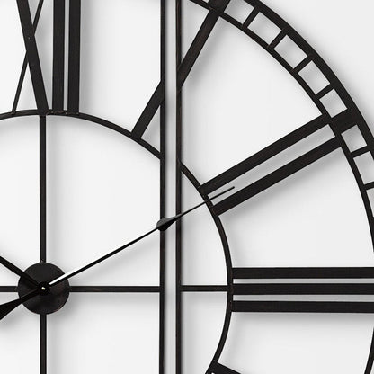 60" Round and Square Industrial Style Wall Clock HomeRoots