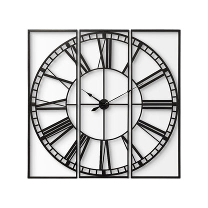 60" Round and Square Industrial Style Wall Clock HomeRoots