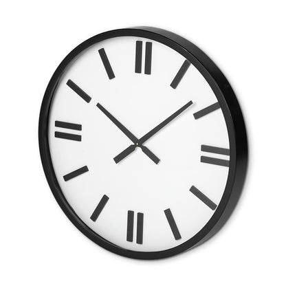 24" Round Large Modern Wall Clock With White Face And Non-Numarical Number HomeRoots