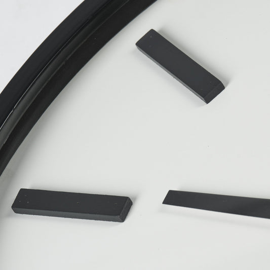 24" Round Large Modern Wall Clock With White Face And Non-Numarical Number HomeRoots