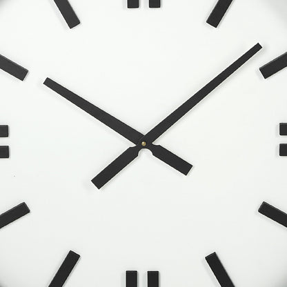 24" Round Large Modern Wall Clock With White Face And Non-Numarical Number HomeRoots