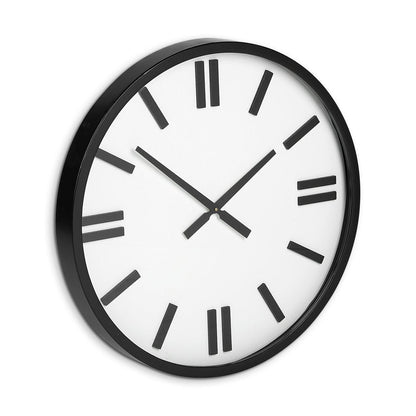 24" Round Large Modern Wall Clock With White Face And Non-Numarical Number HomeRoots