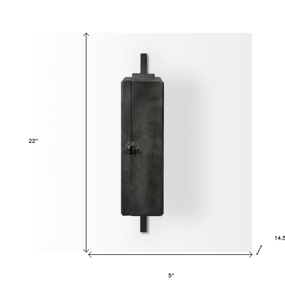Rectangular Large Black Industrial Style Wall Clock HomeRoots