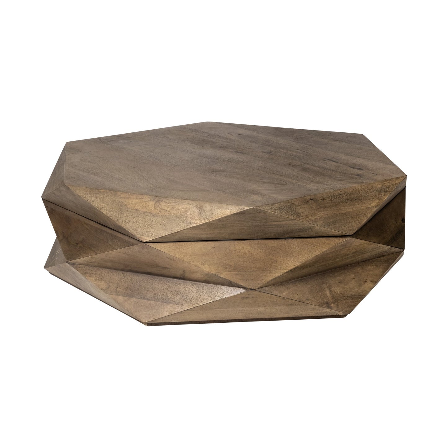 48" Brown Wood Hexagon Coffee Table HomeRoots