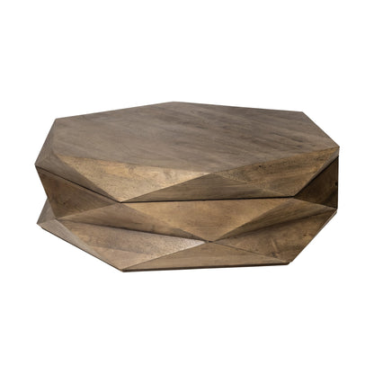 48" Brown Wood Hexagon Coffee Table HomeRoots