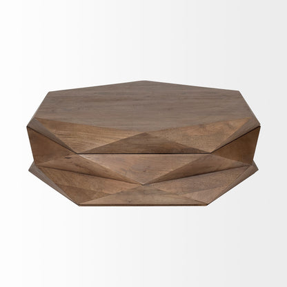 48" Brown Wood Hexagon Coffee Table HomeRoots